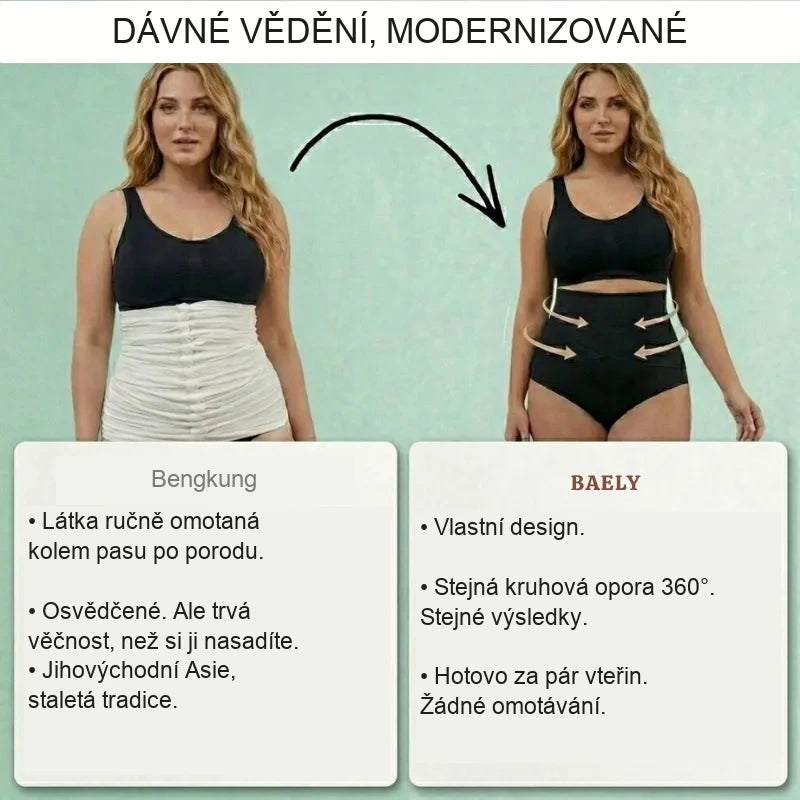 Stahovací kalhotky s vysokým pasem pro období po porodu a v menopauze